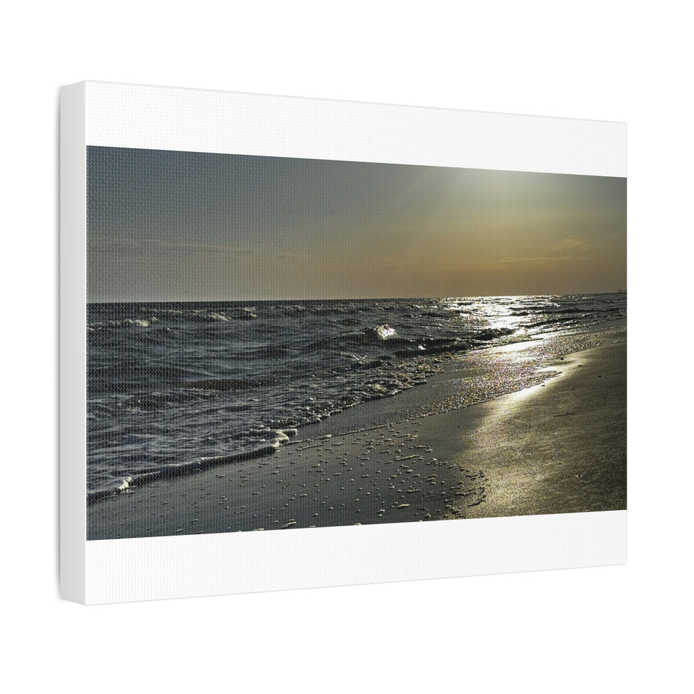 Silver Morning Shoreline — Stretched Canvas