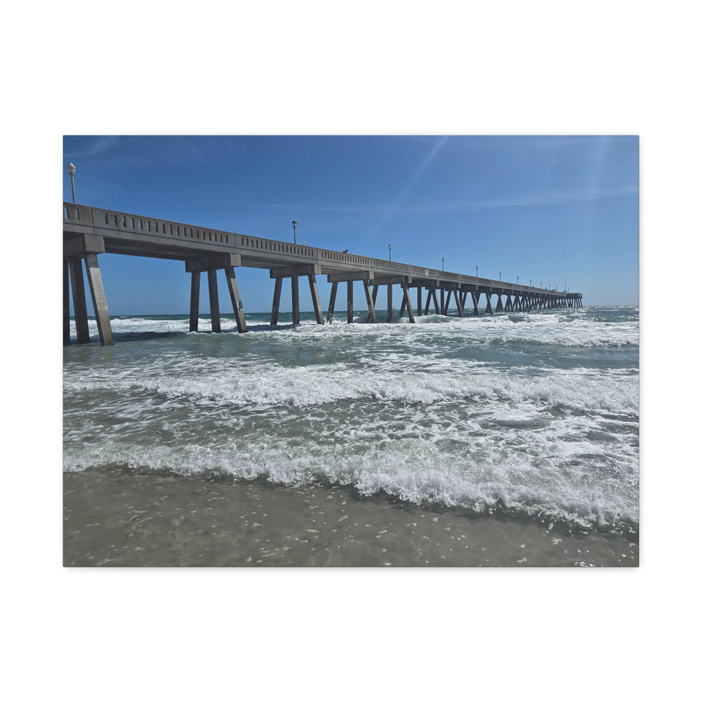 Pier In Full Blue — Stretched Canvas