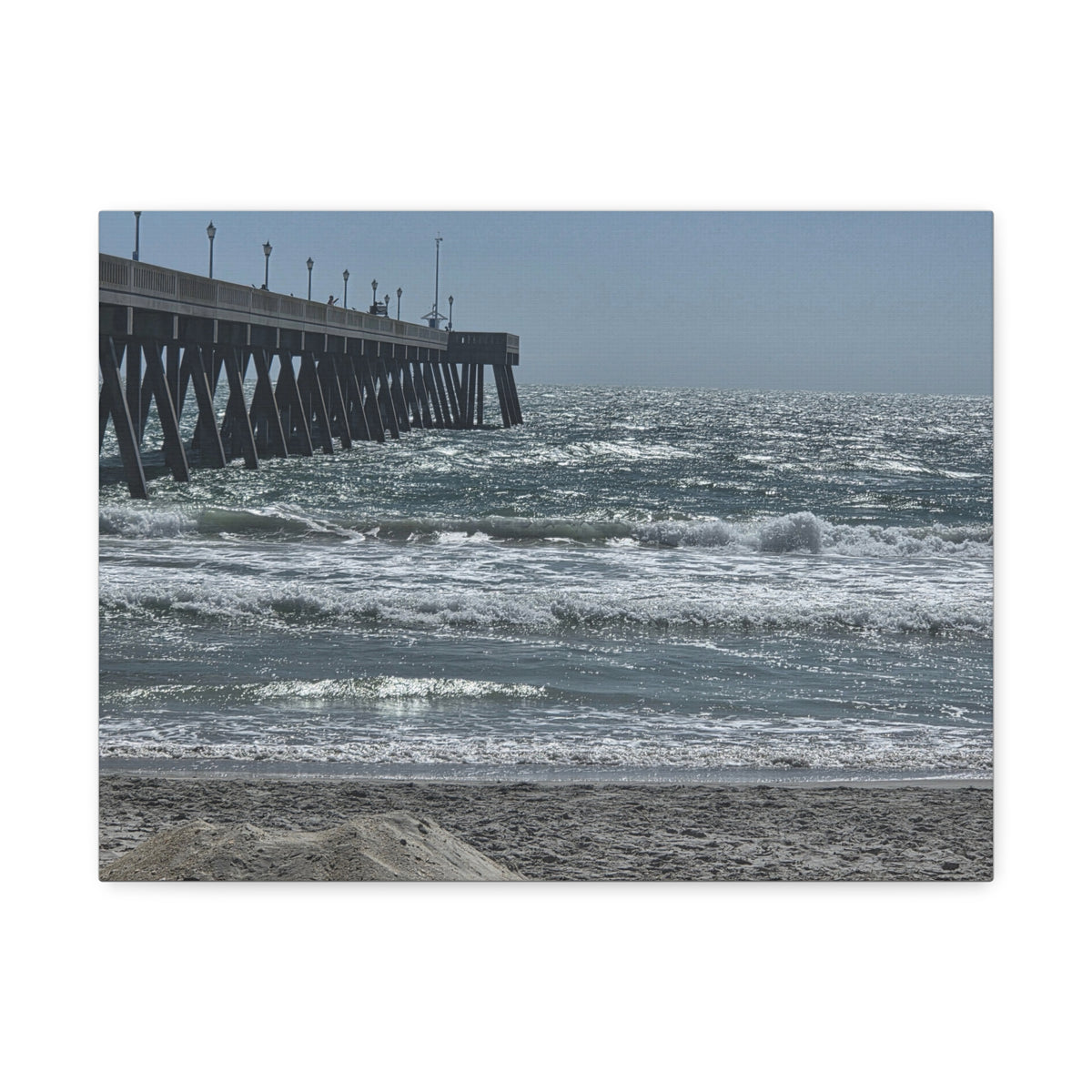 Silver Water Pier — Stretched Canvas