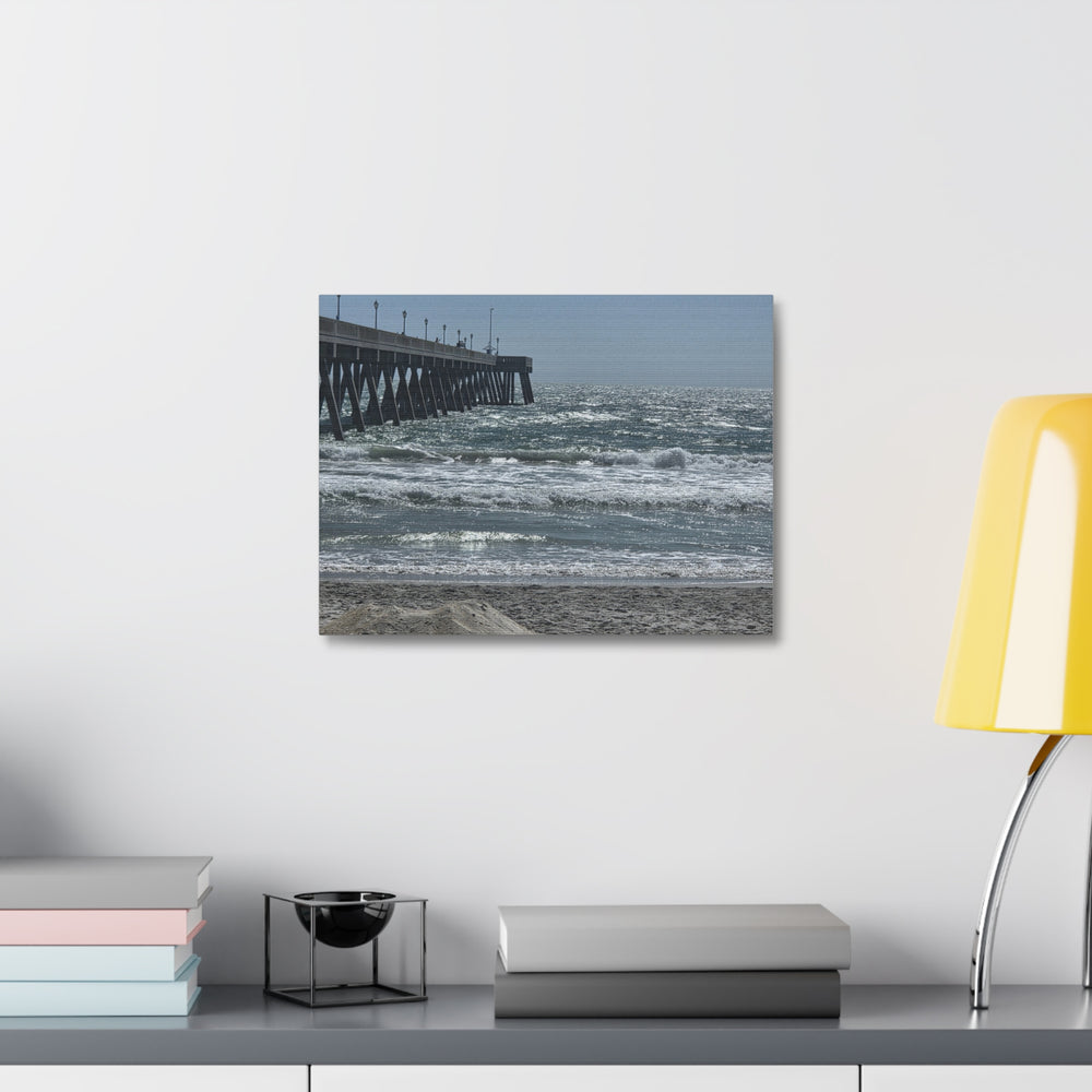 Silver Water Pier — Stretched Canvas