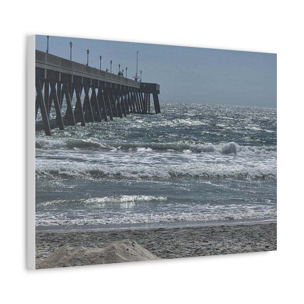 Silver Water Pier — Stretched Canvas