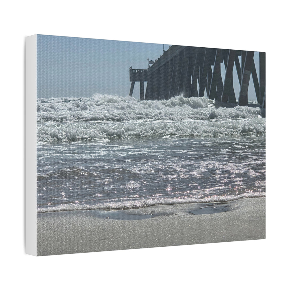 Foam Line To The Pier — Stretched Canvas