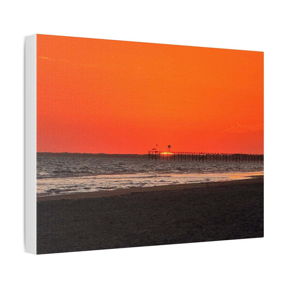 Crimson Pier — Stretched Canvas