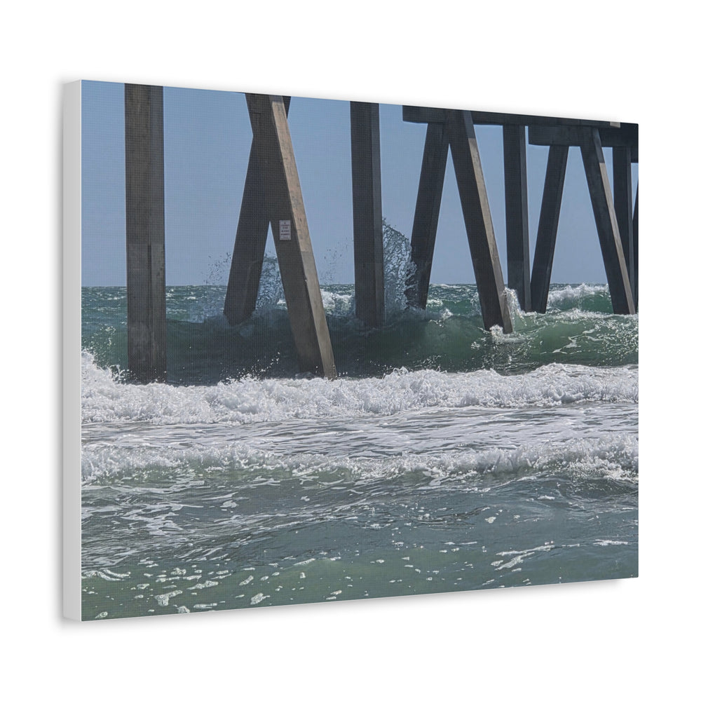 Surge Through The Pilings — Stretched Canvas