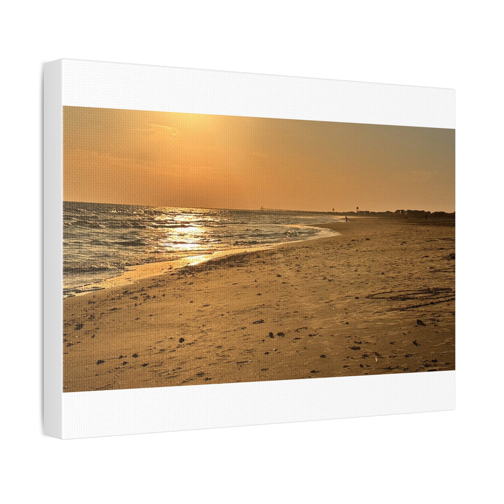 Golden Hour Strand — Stretched Canvas