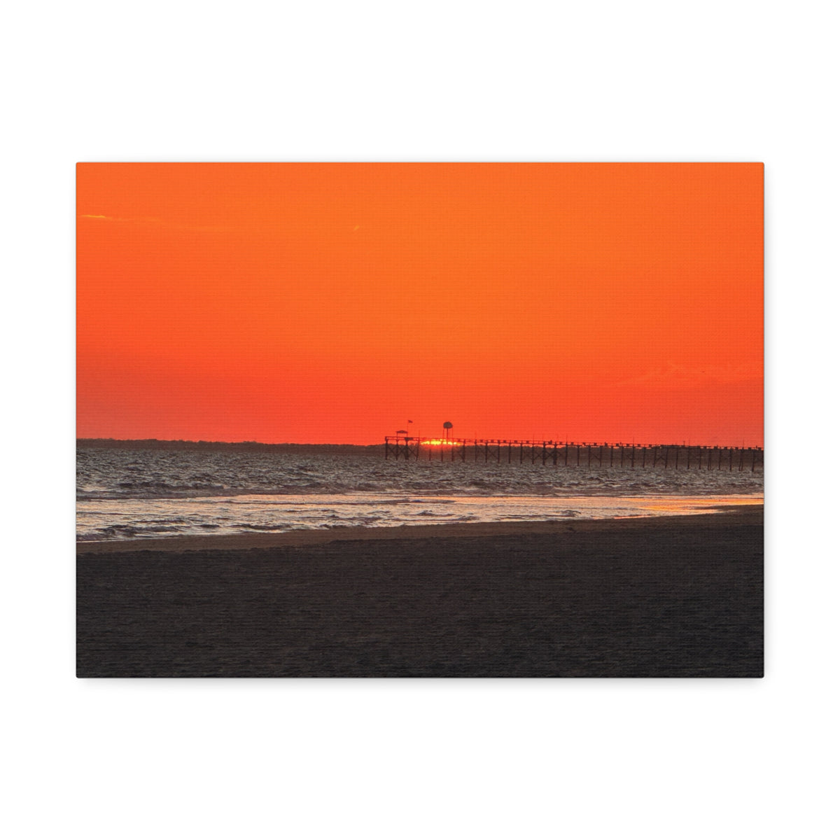 Crimson Pier — Stretched Canvas